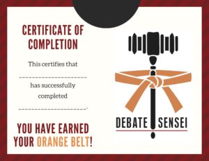 Orange Belt Certificate