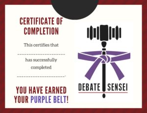 Purple Belt Certificate